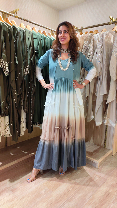 Ombre Dress With Shirt